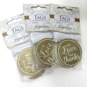 Wedding Favour Tags 3 x 25 For Thank You Gift Party Bomboniere Souvenir Round